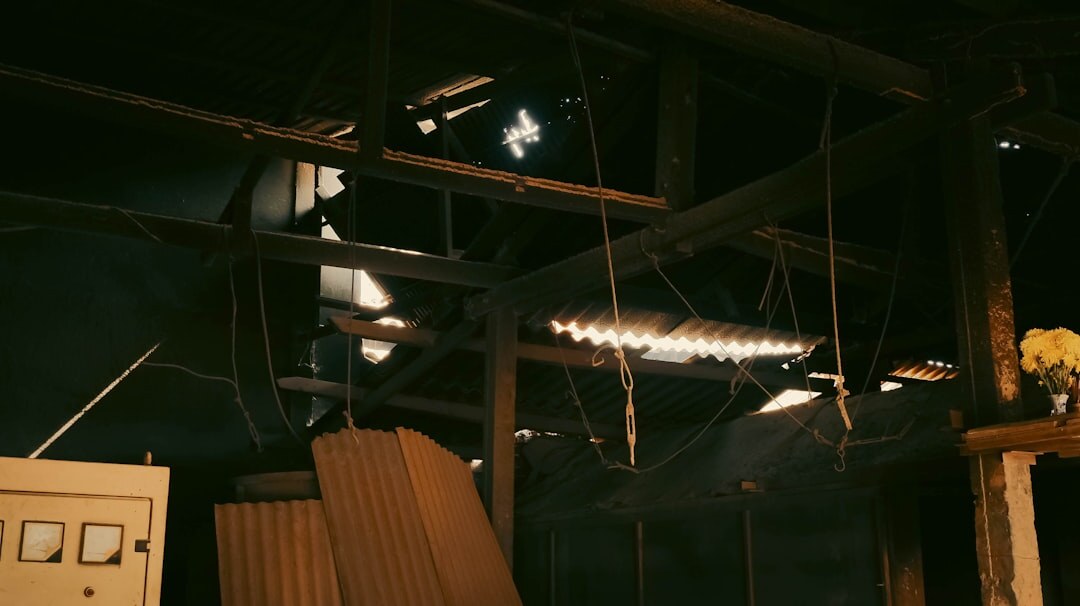 Old television studio set with cameras and stage lights