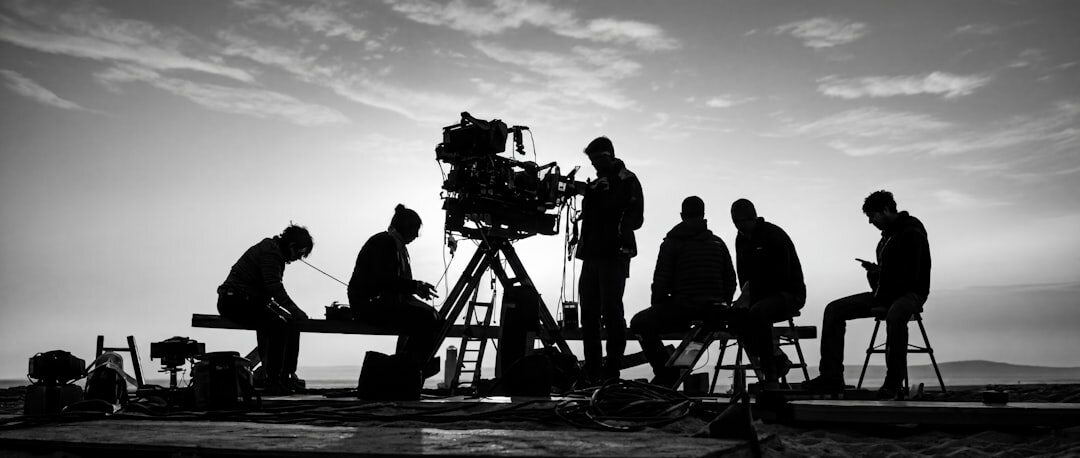 actress on film set