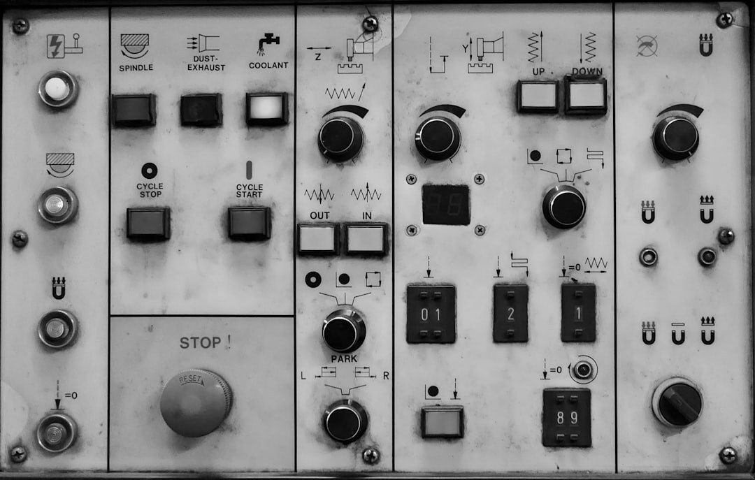 Panel de control de un antiguo estudio de transmisión de televisión